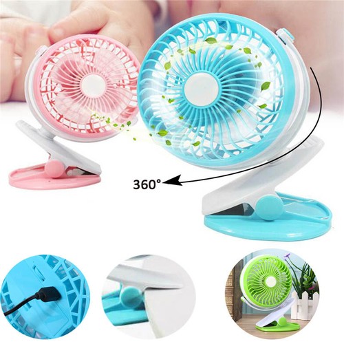 Rechargeable Battery Operated Clip On Mini Desk Fan Stroller Fan with USB