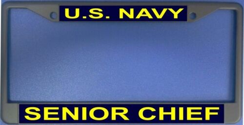 U.S Navy Senior Chief Black License Plate Frame