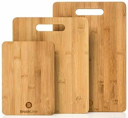 Brookline Wood Cutting Board Set 3 Charcuterie Boards for Home & Kitchen 