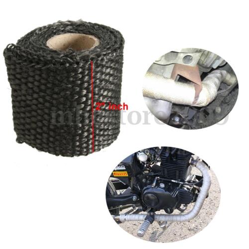 Black 2/'/' 1M Fiberglass Exhaust Manifold Header Pipe Downpipe Heat Wrap Tape