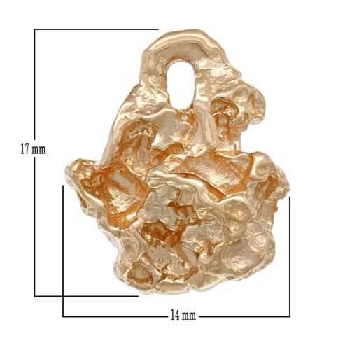 14k Rose Gold Solid Nugget Free Form Charm Pendant 2.8 grams 