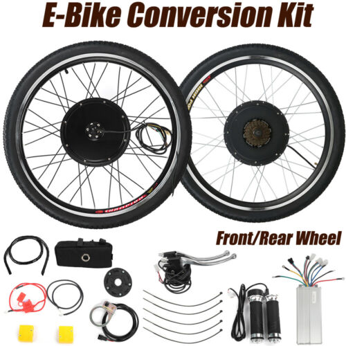 Details about  / 26/" Electric Bicycle Front//Rear Wheel 48V 1000W Ebike Motor Conversion Kit Bike