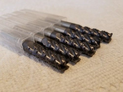 4 flute 3.0 Oal 5//16/" coated lot of 5 1.25 Loc Roughers end mills