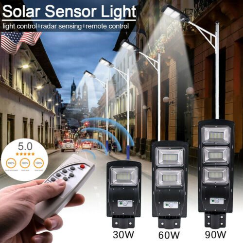 90W 180LED Solar Street Light Radar Induction PIR Motion Sensor Wall Lamp H K 