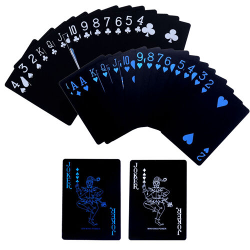 UK Waterproof Deck of Plastic Playing Cards Collection Black Diamond Poker Games