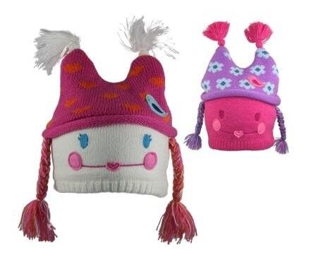 Pink Purple Girls Kids Dolly Design Hats Novelty Winter Hat