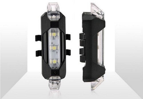 5 LED USB aufladbare Fahrradrücklicht Sicherheit Radfahren Warnung Rücklicht
