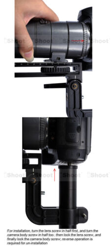 Teleobjektiv Halterung Objektivschiene Kameraplatte für Kugelkopf Stativ Schelle 