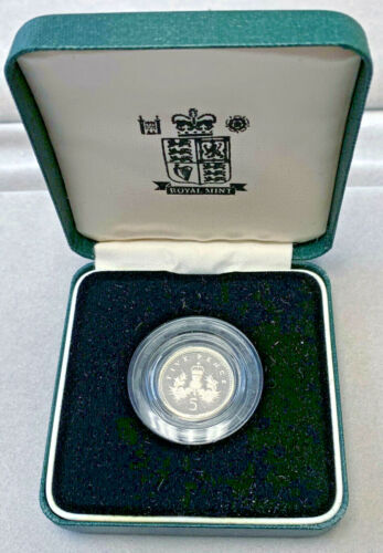 Details about  / 1990 United Kingdom Silver Proof 5 Pence W//Box