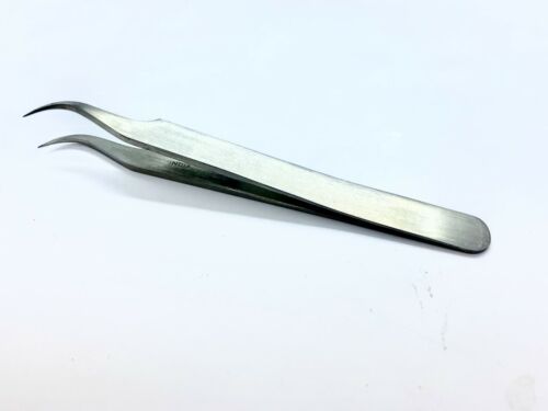 Hand Crafted curved Precision Tweezers Set Stainless Steel Non Magnetic 