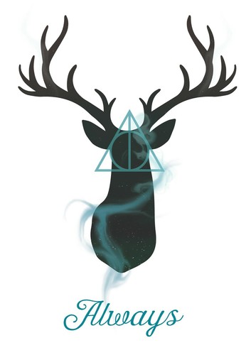 HARRY POTTER STAG ALWAYS QUOTE WATERCOLOUR WALL ART POSTER PRINT A1 - A5