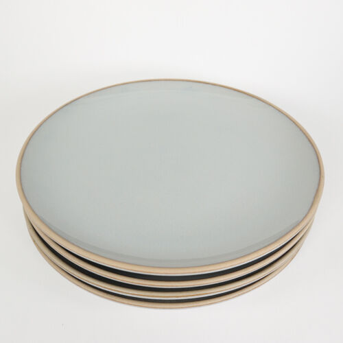 Blue Stoneware Reactive Exposed Rim 11" Dinner Plate Set of 4 Hearth & Hand 