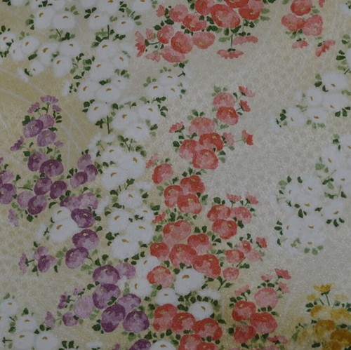 Japanese vintage kimono silk fabric Chrysanthemum