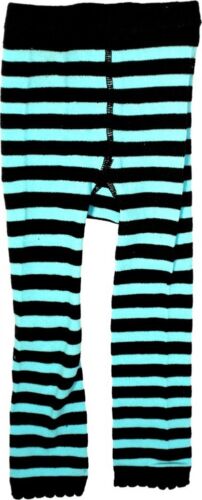 86159 Blue Black Striped Girls Leggings Sourpuss Punk Toddler Baby Child 6-12M