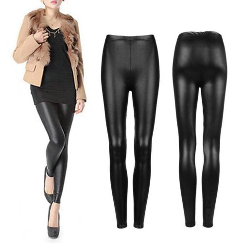 HK-Femme en Faux cuir stretch Skinny Pencil Pants Slim Collants Pantalon surpri
