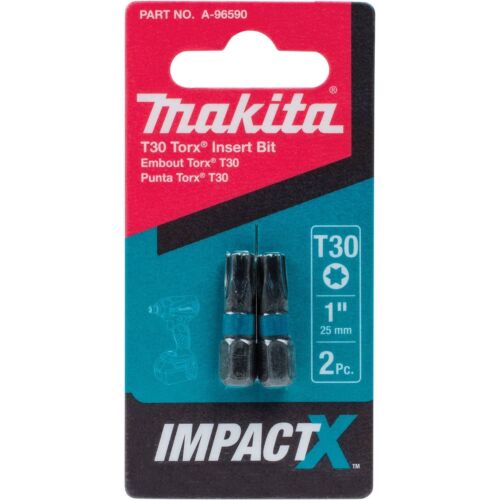 Makita A-96590 Impactx T30 Torx 1″ Insert Bit 2 Pack 