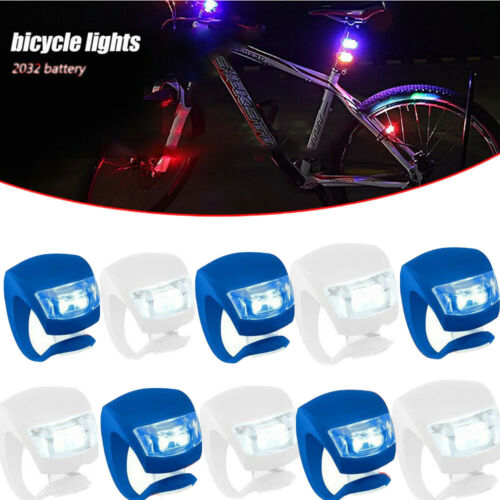 10x luz de bicicleta bicicleta Front luz luz trasera radlicht LED de silicona lámpara luz