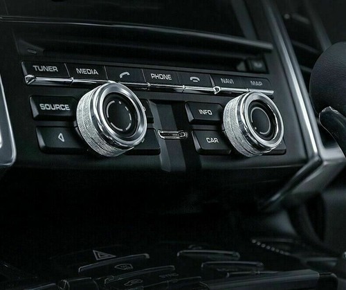 For Porsche 911 Cayenne Macan Alloy Silver Chrome AC Climate Control Ring Decor
