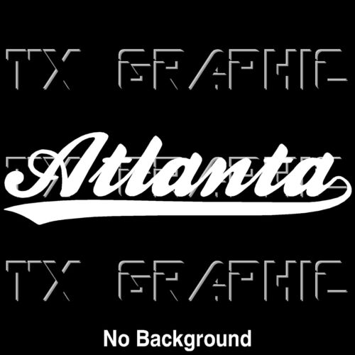 Atlanta  Decal Sticker Baseball Script with Tail Braves Georgia State