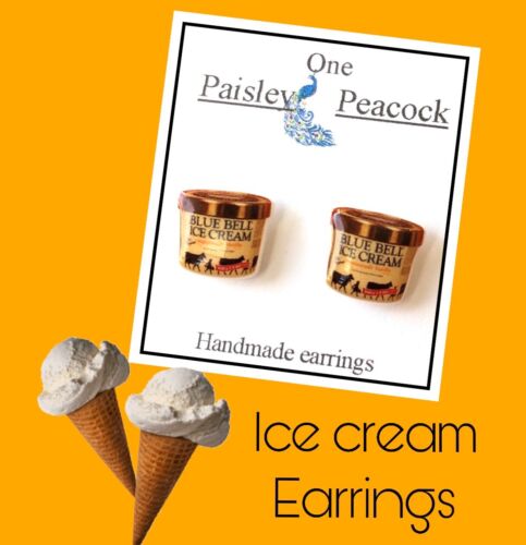Bluebell- Vanilla Ice Cream-Stud Earrings -Plastic Post