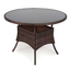 Patio Round Rattan Glass Top Table Outdoor Dining Metal Steel Frame Furniture