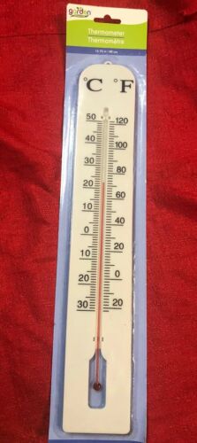 16" LARGE INDOOR OUTDOOR WALL THERMOMETER Weather Resistant Hanging Analog Gauge