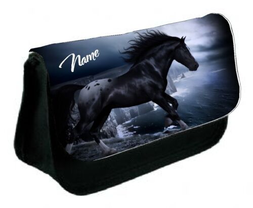 Schwarzes Pferd Personalisierte Stifttasche Make-up Tasche 