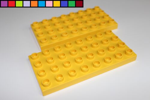 gelb 4 x 8-32 Noppen Lego Duplo Platte 2x Bauplatte 