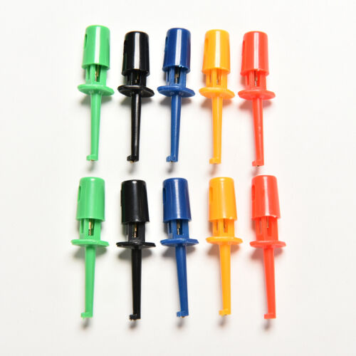 New Multi-color 10 Pcs Mini Test Hook Clip Test Probe Testing SMD Grabber W^m^