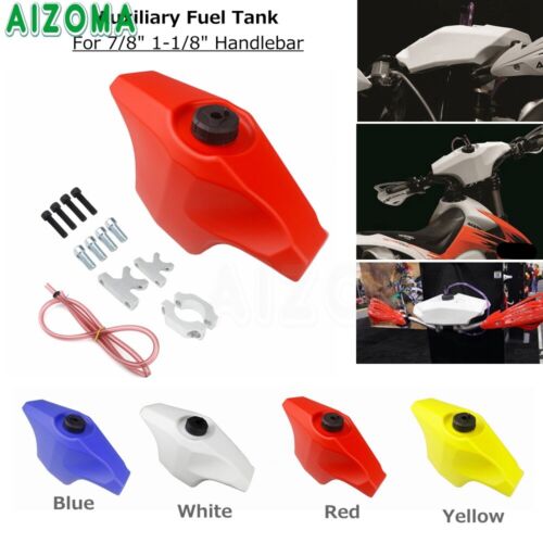 7/8" 1-1/8" Bar Auxiliary Fuel Tank Handlebar Mount Gas Fuel Container Dirt Bike 
