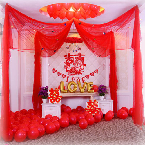 10M Wedding Backdrop Gauze Curtain Organza Fabric Wedding Party Table Decoration 