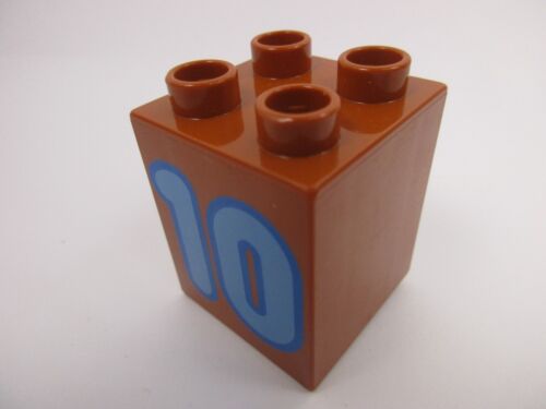 Brique Brick 2x2x2 Numéro 10 Dark Orange Brun Clair LEGO DUPLO 31110