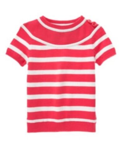 GYMBOREE BLOOMING NAUTICAL CORAL STRIPE S//S SWEATER 3 4 5 6 7 8 10 12 NWT