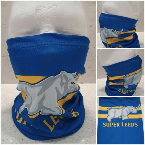 Face Mask Leeds Rhinos Snood Face Covering Super Blues Blue and Yellow 