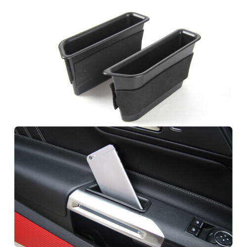 Black Front Row Door Side Storage Box Handle Armrest Container For Ford Mustang 
