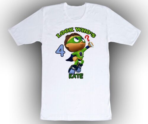 Super Why Personalized Custom Birthday Shirt in 8 Different Colors 