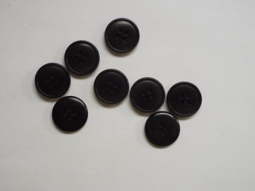 8pc 20 mm Tinta Negro Chaqueta Traje Pantalón Ropa tejida Chaqueta 4 agujero botón 1024