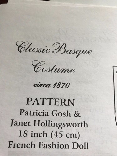 Classic Basque Bustles Polonaises French Fashion 18/" doll dress pattern