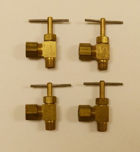 1//8/" NPT x 5//16/" Compression NOS Lot of 4~New Parker Brass Angle Needle Valves