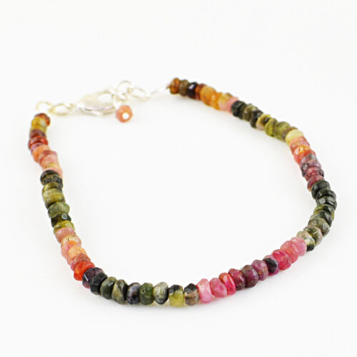 Faceted 46.50 Cts Earth Mined Round Shape Watermelon Tourmaline Beads Bracelet