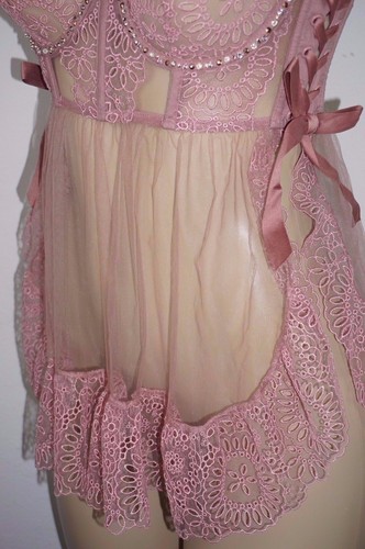 Victoria/'s Secret Designer Collection Embroidered Swarovski Babydoll Corset 34B