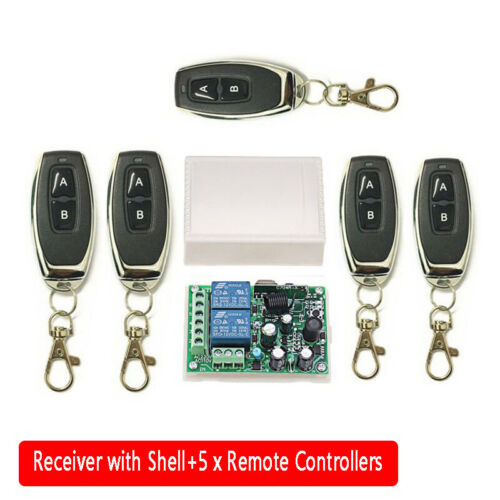 récepteur Kit UK 2CH porte de garage Télécommande Commutateur Relais sans fil émetteur 