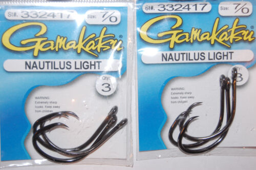10 packs gamakatsu nautilus light circle hook size 7/0  3 per pack 332417 hooks 