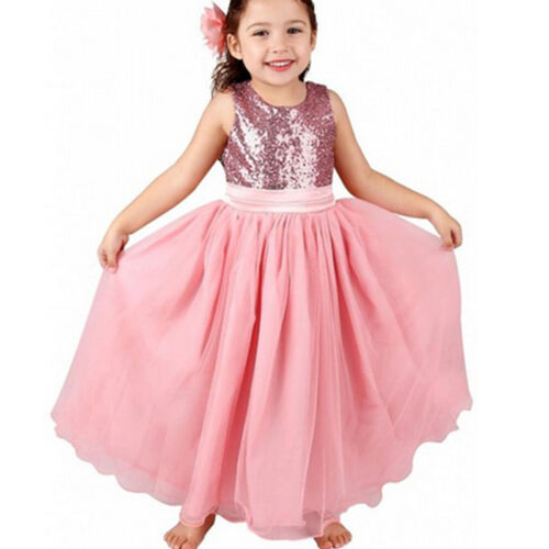 Kids Baby Flower Girls Party Bow-knot Skirt Wedding Bridesmaid Dress Princess 