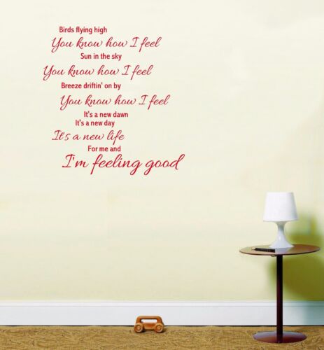 Michael Buble Feeling Good Song Lyrics Wall Art Sticker Wall Decals Stickers Home Furniture Diy Plastpath Com Br