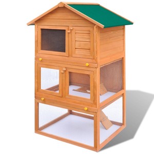  PET Guinea PIG Chicken Coop Ferret House Wooden 3 Storage RUN | eBay