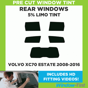 Pre corte tintado-Volvo XC70 Estate 2008-2016 5/% Limusina Trasera