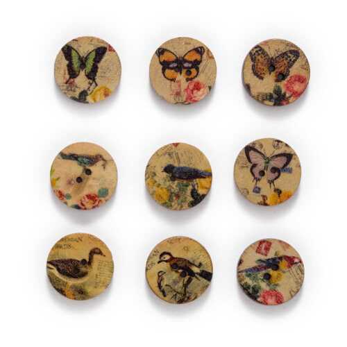 50pcs Animal theme Wood Buttons Sewing Scrapbook Clothing Crafts Handmade Decor 