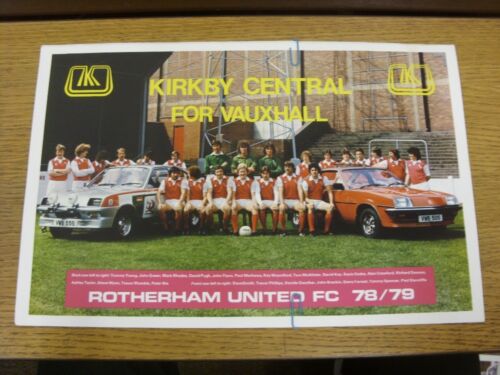 Official Team Group Poster With Players Named Below 1978/1979 Rotherham United 