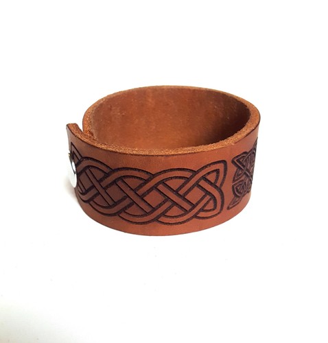 Details about / Celtic Stag Leather Cuff Bracelet Deer Bracelet